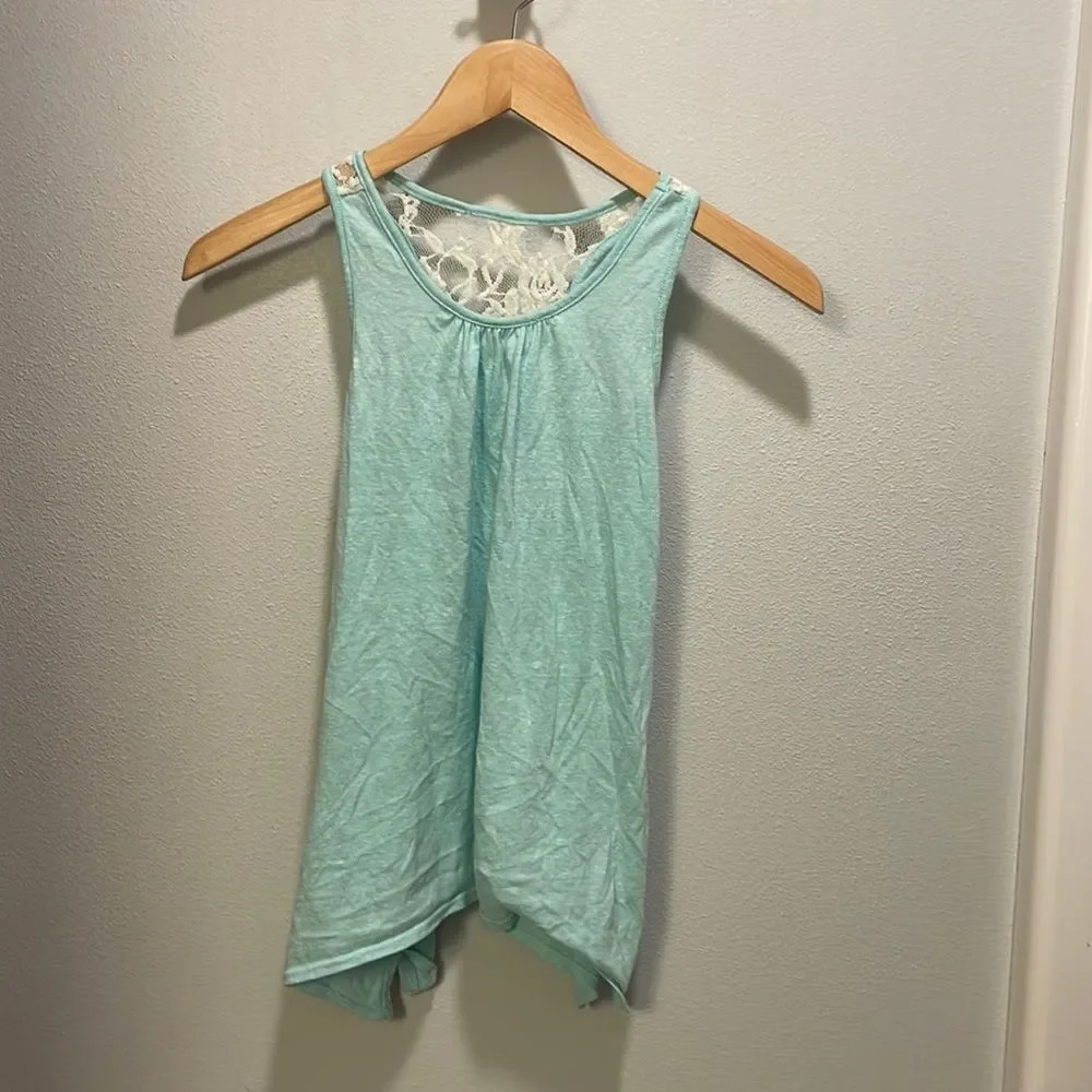 3/$15 Kids sea foam green tank top